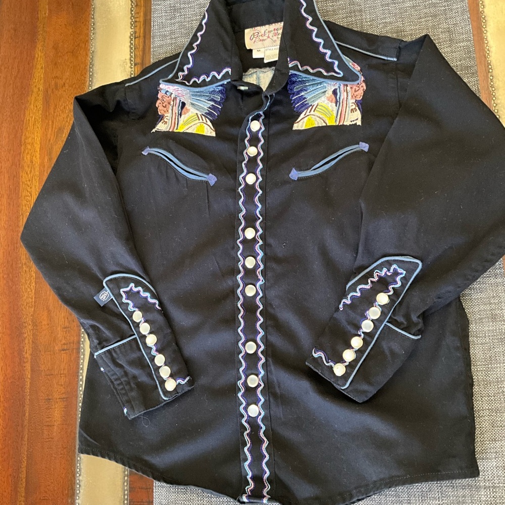 VINTAGE KIDS MEDIUM EMBROIDERED ROCKMOUNT RANCH WEAR TOP